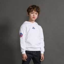 Fila Hoodie Print Point Hoodie - Poikien T Paita - Valkoinen | FI-45240